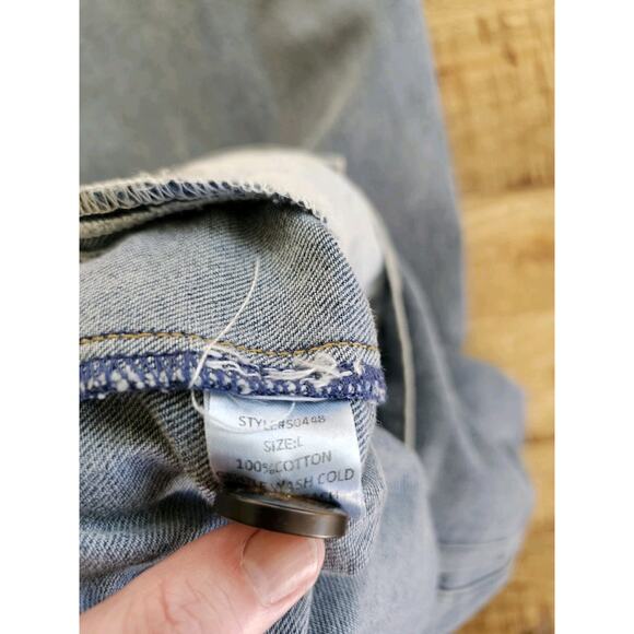 Grade & Gather Anthropologie Wide Leg Straight Leg Denim Jeans Size L Bohemian - Picture 9 of 9